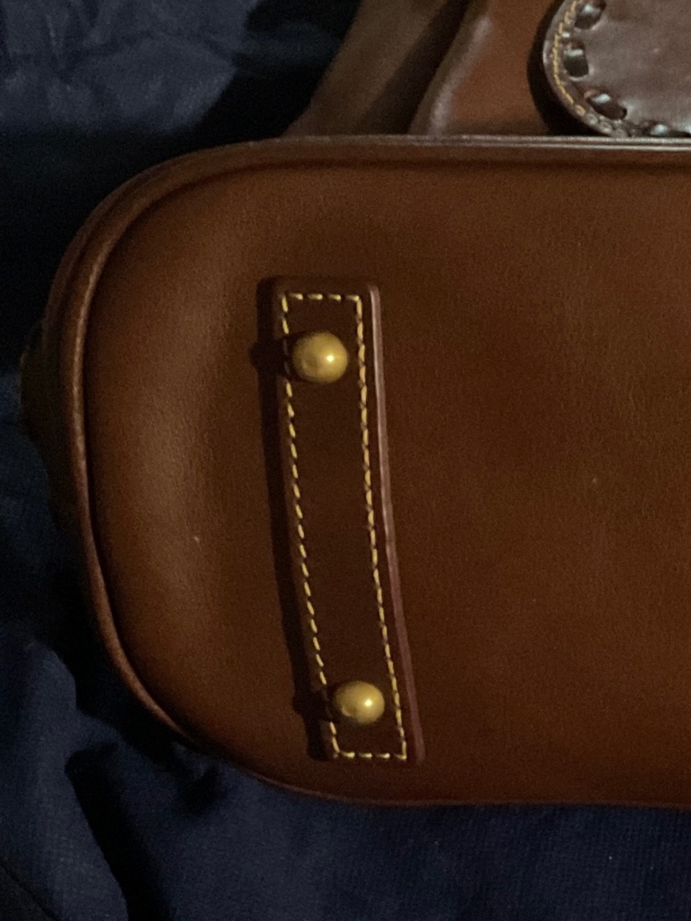 New Dooney & Bourke Satchel Vacchetta Flap Braided Florentine Leather Chestnut - Picture 7 of 8
